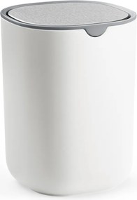 Caixote do lixo de mesa escritório em aço inoxidável, 1,5 L, com tampa basculante Branco