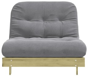 Sofá-cama futon com colchão 100x206x11 cm pinho impregnado