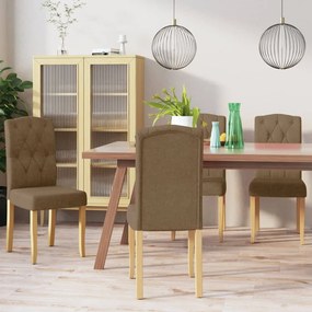 vidaXL Cadeiras de jantar 4 pcs tecido castanho