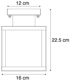 Plafón industrial preto 1-luz IP23 - ROTTERDAM Moderno