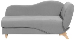 Chaise-longue à direita de 2 lugares com arrumação em veludo cinzento claro MERI Beliani