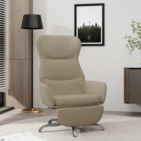 3097480 vidaXL Cadeira de descanso c/ apoio pés tecido microfibra cinza-claro