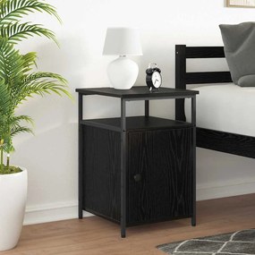 vidaXL Armário de Cabeceira 2 pcs Carvalho preto Madeira processada