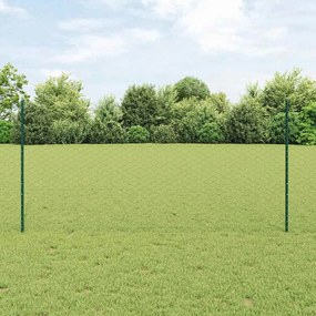 Postes para Cerca vidaXL 5 pcs U-Channel Verde 120 cm Aço