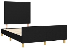 Estrutura de cama sem colchão 120x200 cm tecido preto