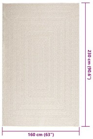 Tapete ZIZUR creme 160x230cm aspeto de juta interior e exterior