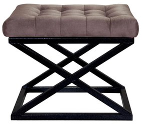 Pouffe Capraz – Preto e Castanho – 50x42x40 cm