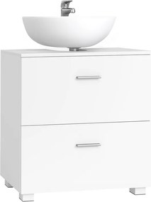 Armário casa de banho de lavatório (NÃO INCLUIDO) 30 x 60 x 63,8 cm com 2 gavetas grandes Coleção CUSTOS, branco