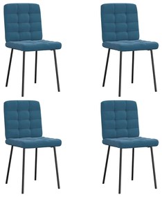 Cadeiras de jantar 4 pcs veludo azul