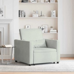 vidaXL Sofá-cama conversível 3 em 1 Veludo Cinza Claro
