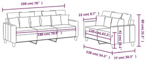 2 pcs conjunto de sofás com almofadões tecido cinzento-escuro