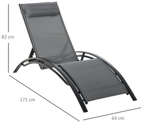 Outsunny Conjunto de Espreguiçadeiras Reclináveis com Encosto Ajustáve
