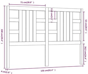 Cabeceira de cama 156x4x100 cm pinho maciço branco