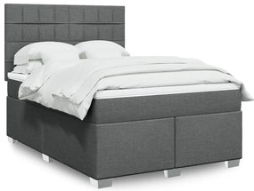 Cama com molas/colchão 140x200 cm tecido cinzento-escuro