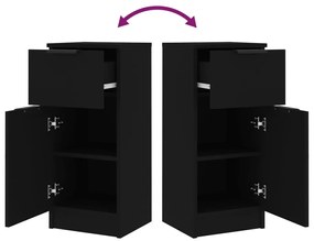 Aparadores 2 pcs 30x30x70 cm derivados de madeira preto