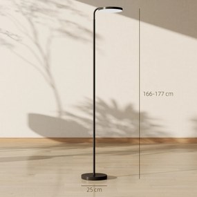 Candeeiro de pé LED 41x25x177 cm, intensidade regulável, cabeça giratória de 350°, comando magnético, preto