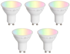 Conjunto de 5 lâmpadas LED GU10 50mm transparentes 4,7W 400 lm 2200-2400K