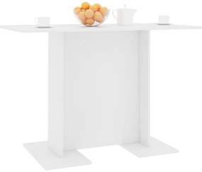 Mesa de jantar 110x60x75 cm derivados de madeira branco