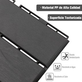 Conjunto de 9 Estrados 30x30 cm com Área de 0,81 m² para Exterior e Interior Estrados com Sistema Clique com Superfície Antiderrapante para Balcão Ter