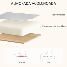 Cadeira de Escritório com Apoio para os Braços de Madeira e Altura Ajustável Cadeira Giratória 59x55x84-94 cm Cinza