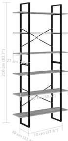 Móvel alto 100x30x210 cm derivados de madeira cinzento sonoma