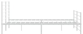 Estrutura de cama com cabeceira e pés 180x200 cm metal branco