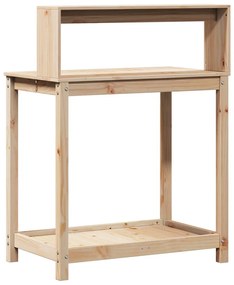 Mesa de jardinagem c/ prateleiras 82,5x50x109,5 cm pinho maciço