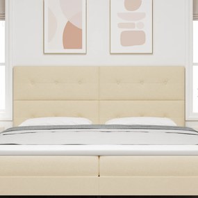 Cabeceira vidaXL Botões Estofada Creme 200 cm Tecido