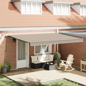 Toldo Retrátil Automático vidaXL com LED Bege 450x300 cm
