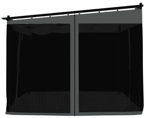 Gazebo com paredes de malha 3x3 m aço antracite