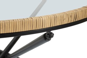 MESA DE CENTRO REDONDA Ø 80X46,5 CM PRETO E CASTANHO