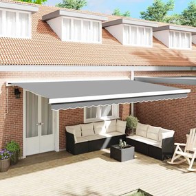 Toldo Manual Branco 4,5 × 3 m Metal
