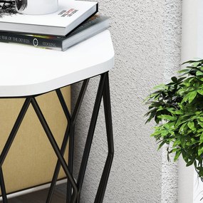 Mesa de Apoio Sofya – Branco e Preto – 46x57x46 cm