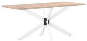 Perna mesa jantar aranha forma 150x78x(72-73) cm aço branco