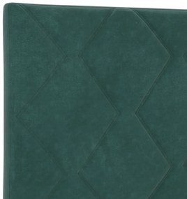 Cabeceira Design de Blocos de Diamante Verde Escuro 200 cm Veludo