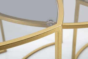 CONJUNTO DE 3 MESAS DE CENTRO TRIANGULARES Ø 60X50-50X45-40X40 CM DOURADO