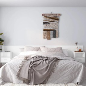 vidaXL Cabeceira cama + armários madeira processada branco