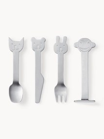 Conjunto de talheres para crianças escovados Animal Friends, conjunto de 4