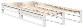 Cama sem colchão 90x190 cm madeira de pinho maciça branco