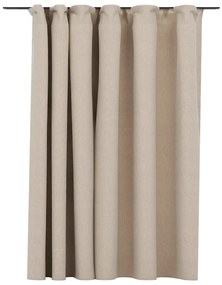Cortinas opacas aspeto linho com ganchos 290x245 cm bege