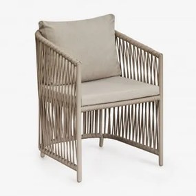 Cadeira De Jardim Sophie Com Braços Em Alumínio E Corda Trançada Moka Brown - Sklum