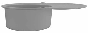 Lava-louça com 1 cuba oval cinzento