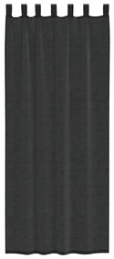 Cortinas de voile com aba 2 pcs preto