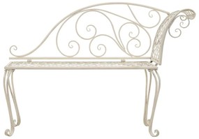 Chaise lounge para jardim 128 cm metal antigo branco