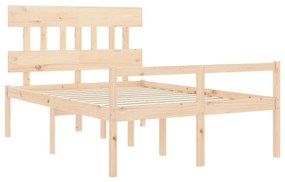 Cama para idosos com cabeceira 140x190 cm madeira maciça