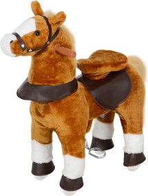 Cavalo de montar para crianças, com Rodas e sela elevada, para crianças dos 3 aos 5 anos, capacidade de 60 kg, 70 x 28 x 70 cm, castanho