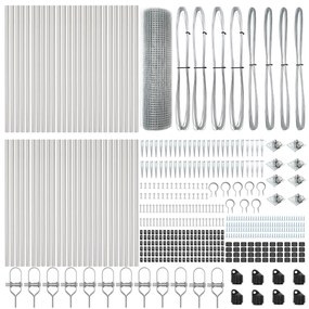 Cerca de Arame Soldado com 13 Estacas de Ancoragem 0.6x100 m Aço Galva
