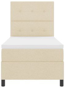 Cama Box Spring Creme com Colchão 80x200 cm Tecido