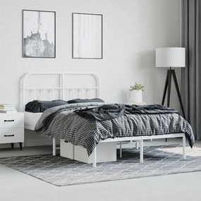 Estrutura de cama com cabeceira 120x200 cm metal branco