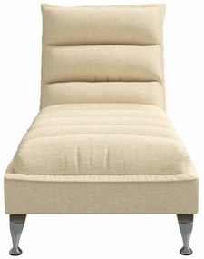 Chaise lounge com almofadões tecido creme